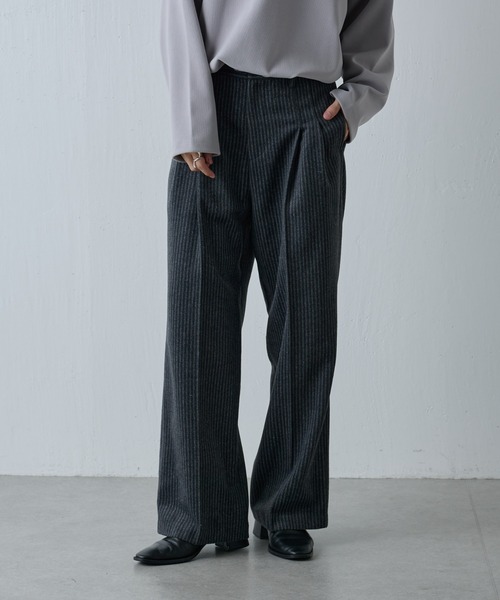 COLONY 2139（コロニートゥーワンスリーナイン）の「シャギーストライプパンツ（スラックス・メンズ・ブラック/グレー・LARGE/MEDIUM）」の3枚目の写真