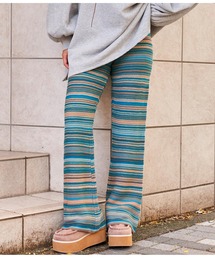 anap mimpi | マルチボーダーニットセミフレアパンツ(その他パンツ)