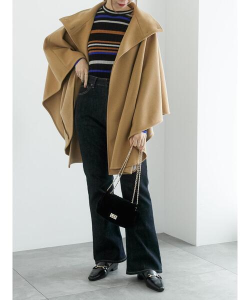 Te chichi（テチチ）の「スタンドポンチョコート（ポンチョ・レディース・ベージュ/キャメル・F）」の5枚目の写真