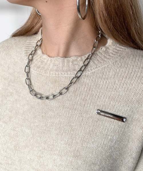 non-hedge（ノンヘッジ）の「プレートダメージショート丈ニットトップス（ニット/セーター・レディース・チャコールグレー/ベージュ/ブラック・FREE）」の15枚目の写真