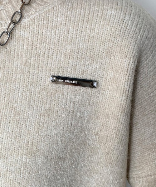 non-hedge（ノンヘッジ）の「プレートダメージショート丈ニットトップス（ニット/セーター・レディース・チャコールグレー/ベージュ/ブラック・FREE）」の19枚目の写真
