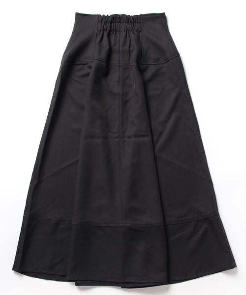 AZUL by moussy(アズールバイマウジー)の「ウエストギャザーフレアスカート(スカート・レディース・ベージュ/ブラック・SMALL/MEDIUM)」の3枚目の写真