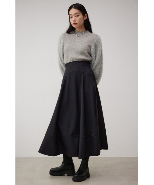 AZUL by moussy(アズールバイマウジー)の「ウエストギャザーフレアスカート(スカート・レディース・ベージュ/ブラック・SMALL/MEDIUM)」の6枚目の写真