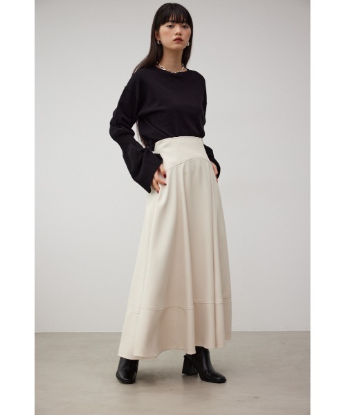 AZUL by moussy(アズールバイマウジー)の「ウエストギャザーフレアスカート(スカート・レディース・ベージュ/ブラック・SMALL/MEDIUM)」の15枚目の写真