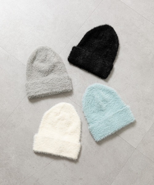 COLONY 2139（コロニートゥーワンスリーナイン）の「シャギーニット帽（ニットキャップ/ビーニー・レディース・グレー/ブルー/ブラック/アイボリー・FREE）」の5枚目の写真