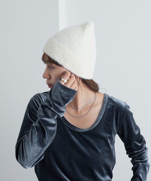COLONY 2139（コロニートゥーワンスリーナイン）の「シャギーニット帽（ニットキャップ/ビーニー・レディース・グレー/ブルー/ブラック/アイボリー・FREE）」の11枚目の写真