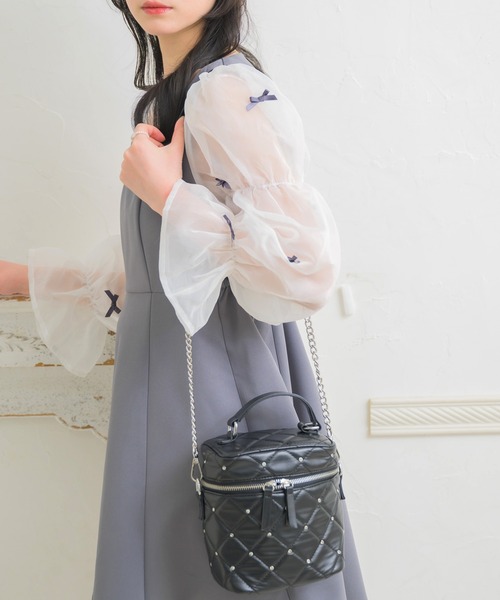 セール】【新色追加】ビジューキルトバニティバッグ（ショルダー