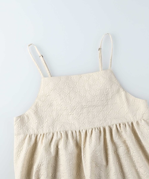 HONEYSUCKLE ROSE（ハニーサックルローズ）の「【HONEYSUCKLE ROSE】膨れジャガードキャミワンピース（ワンピース・レディース・ブラック/オフホワイト・フリー）」の18枚目の写真