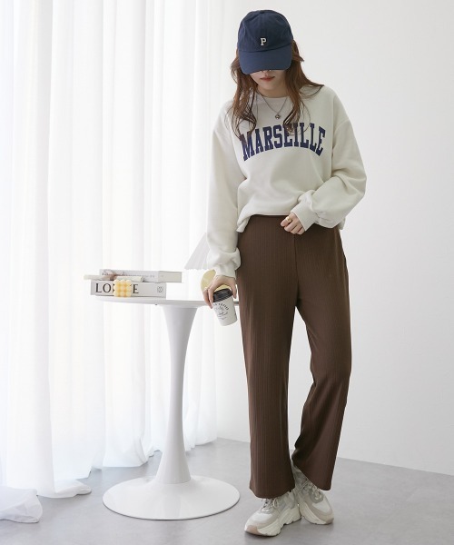 nissen（ニッセン）の「裏起毛　ロゴプリントトレーナー（スウェット・レディース・アイボリー/ピンク/ネイビー・L/M）」の6枚目の写真