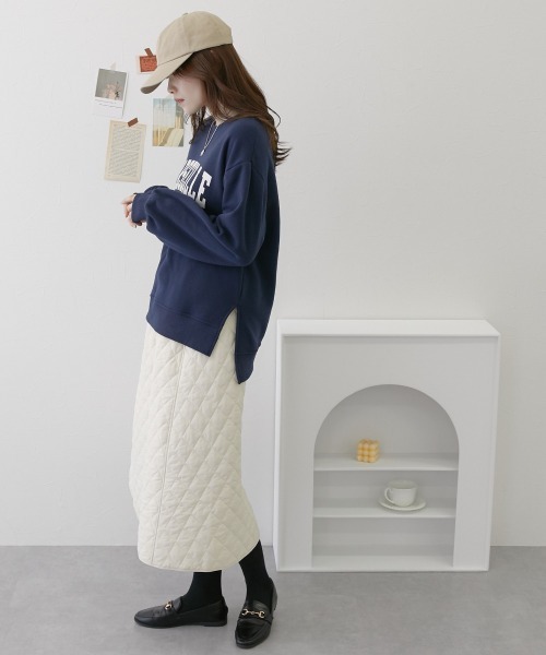 nissen（ニッセン）の「裏起毛　ロゴプリントトレーナー（スウェット・レディース・アイボリー/ピンク/ネイビー・L/M）」の20枚目の写真