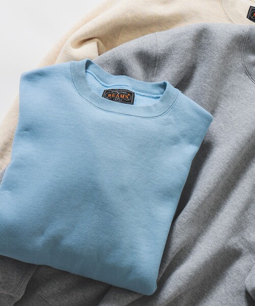 BEAMS PLUS（ビームスプラス）の「レイズドバック クルーネック スウェット（スウェット・メンズ・ピンク/サックスブルー/カーキ/ブラック/グレー/シルバー/ナチュラル/クリーム・XL/L/M/S/XX-LARGE）」の6枚目の写真