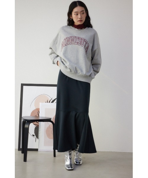 AZUL by moussy（アズールバイマウジー）の「プリント起毛プルオーバー（スウェット・レディース・ブルー/杢グレー/ダークグレー・FREE）」の6枚目の写真
