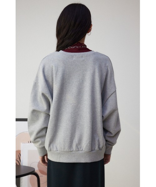 AZUL by moussy（アズールバイマウジー）の「プリント起毛プルオーバー（スウェット・レディース・ブルー/杢グレー/ダークグレー・FREE）」の9枚目の写真