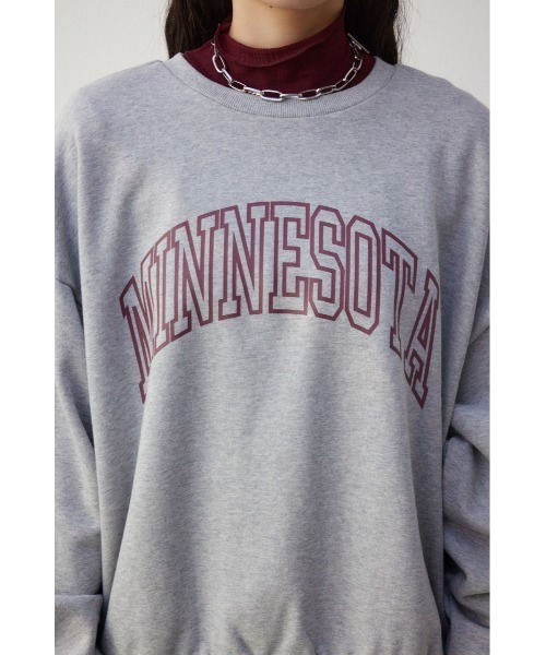 AZUL by moussy（アズールバイマウジー）の「プリント起毛プルオーバー（スウェット・レディース・ブルー/杢グレー/ダークグレー・FREE）」の10枚目の写真