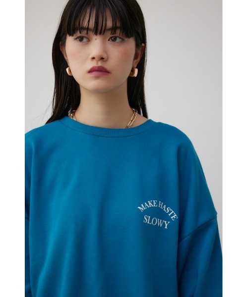 AZUL by moussy（アズールバイマウジー）の「プリント起毛プルオーバー（スウェット・レディース・ブルー/杢グレー/ダークグレー・FREE）」の14枚目の写真