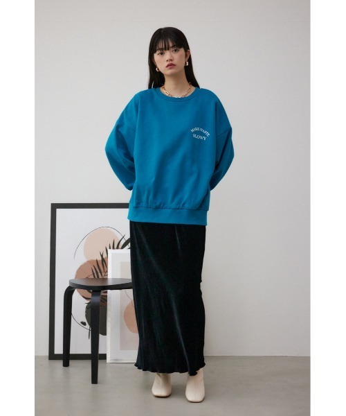 AZUL by moussy（アズールバイマウジー）の「プリント起毛プルオーバー（スウェット・レディース・ブルー/杢グレー/ダークグレー・FREE）」の15枚目の写真