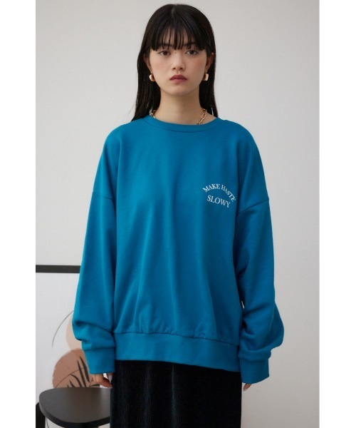 AZUL by moussy（アズールバイマウジー）の「プリント起毛プルオーバー（スウェット・レディース・ブルー/杢グレー/ダークグレー・FREE）」の16枚目の写真