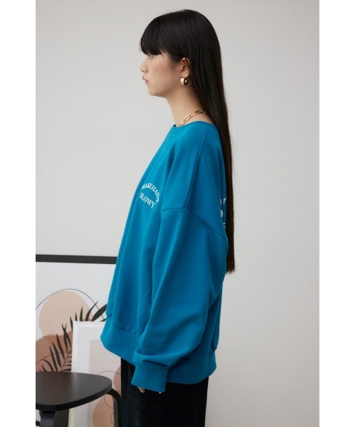 AZUL by moussy（アズールバイマウジー）の「プリント起毛プルオーバー（スウェット・レディース・ブルー/杢グレー/ダークグレー・FREE）」の17枚目の写真