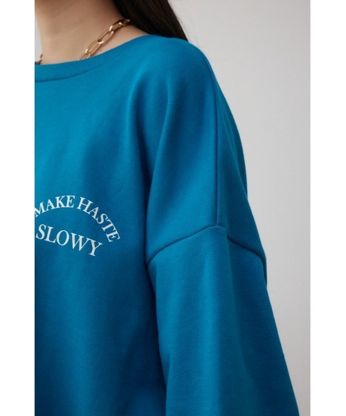 AZUL by moussy（アズールバイマウジー）の「プリント起毛プルオーバー（スウェット・レディース・ブルー/杢グレー/ダークグレー・FREE）」の21枚目の写真