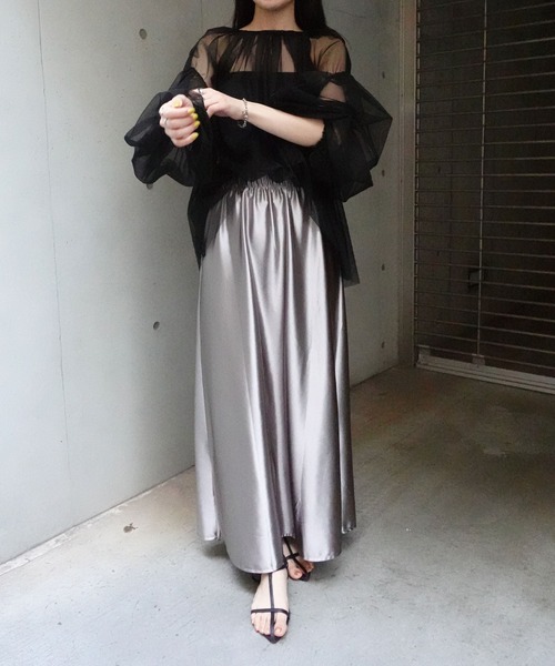 CORNERS(コーナーズ)の「メタリックロングスカート(スカート・レディース・ゴールド/シルバー/ブラック・M)」の18枚目の写真