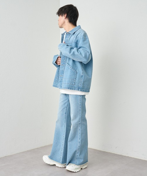 COLONY 2139（コロニートゥーワンスリーナイン）の「ブラッシュドデニムカバーオール（デニムジャケット・メンズ・ブラック/サックスブルー・MEDIUM/LARGE）」の11枚目の写真