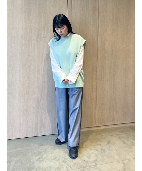 MIESROHE（ミースロエ）の「【ウォッシャブル】裏毛編みニットベスト（ニット/セーター・レディース・ホワイト/グリーン/グレー/ブラック・FREE）」の12枚目の写真