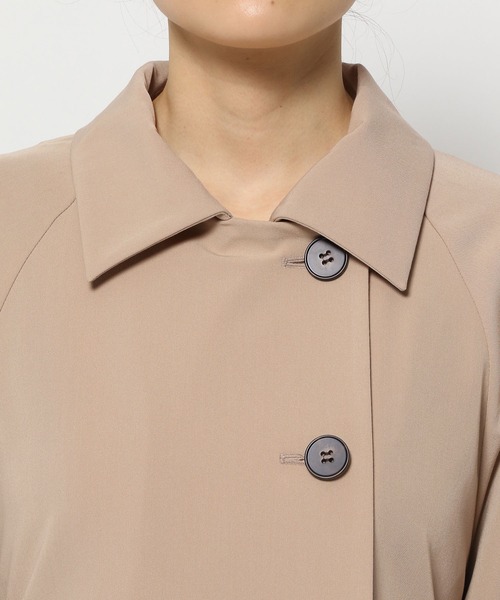 ミスティウーマン＊花粉防止機能付き・スタンドネック袖ボリュームトレンチコート mysty woman（ミスティウーマン）の「【花粉防止機能付き