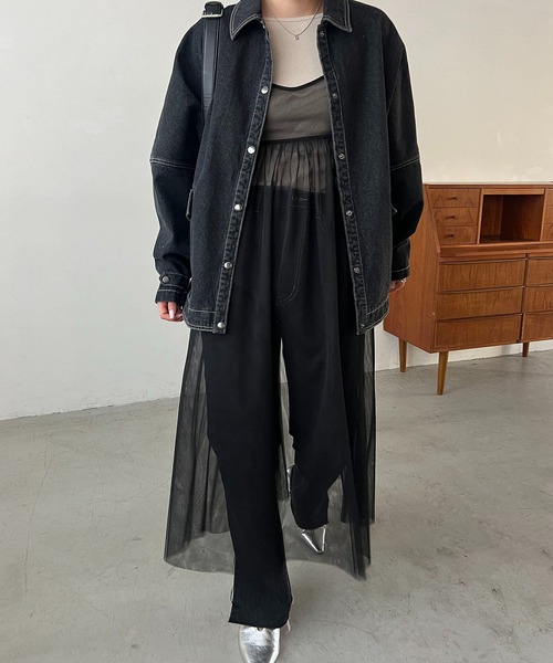 CAPRICIEUX LE'MAGE(カプリシューレマージュ)の「2WAYチュールワンピース(ワンピース・レディース・ブラック/ベージュ・FREE)」の14枚目の写真