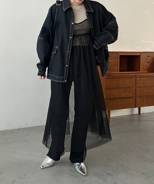 CAPRICIEUX LE'MAGE(カプリシューレマージュ)の「2WAYチュールワンピース(ワンピース・レディース・ブラック/ベージュ・FREE)」の20枚目の写真