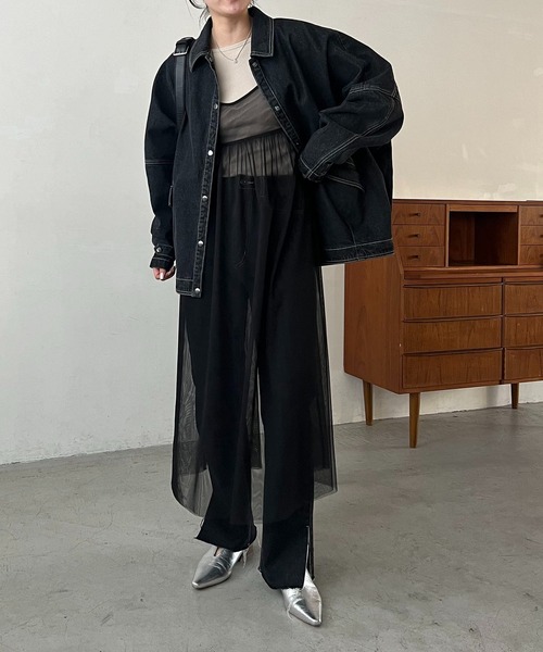 CAPRICIEUX LE'MAGE(カプリシューレマージュ)の「2WAYチュールワンピース(ワンピース・レディース・ブラック/ベージュ・FREE)」の18枚目の写真