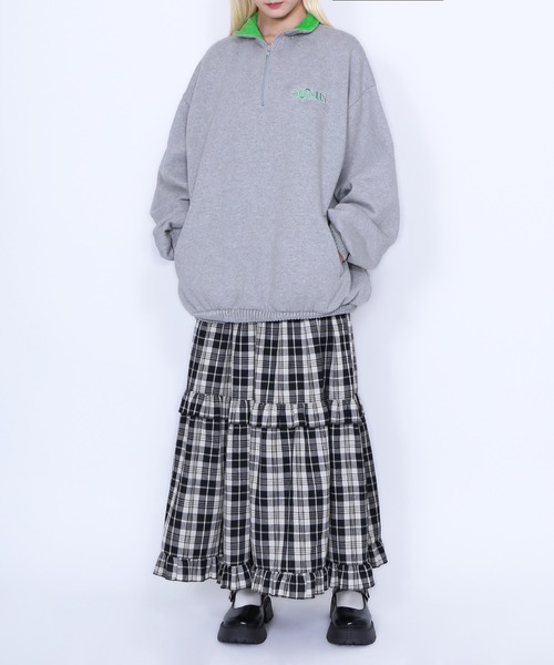 PUNYUS（プニュズ）の「チェックフリルティアードロングスカート