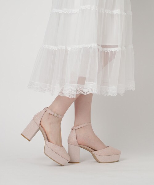 ESPERANZA（エスペランサ）の「ゆる傾斜ストラップパンプス 結婚式二次会 パーティー 24SS（パンプス・レディース・ピンク系7/ベージュ系2/ブラック系2・22.5cm/23.0cm/23.5cm/24.0cm/22.0cm/24.5cm）」の3枚目の写真