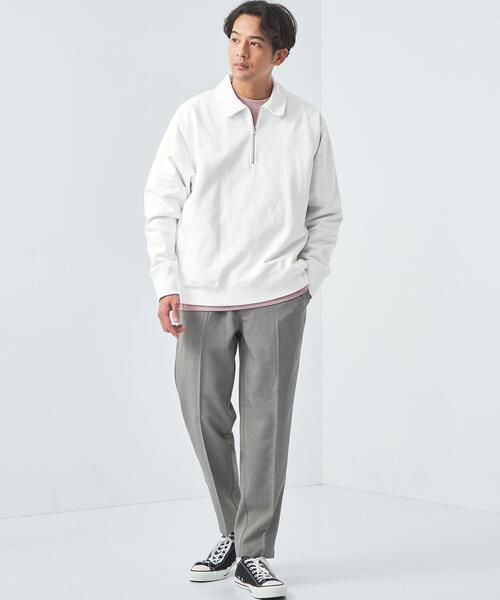 green label relaxing（グリーンレーベルリラクシング）の「ハーフジップ ポロシャツ カットソー（Tシャツ/カットソー・メンズ・ダークグレー/ホワイト/レッド・L/M/XL/S）」の4枚目の写真