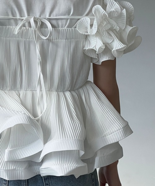 chuclla（チュクラ）の「ペプラムフリル キャミビスチェ chw24s032（その他トップス・レディース・ブラック/ホワイト・FREE）」の19枚目の写真