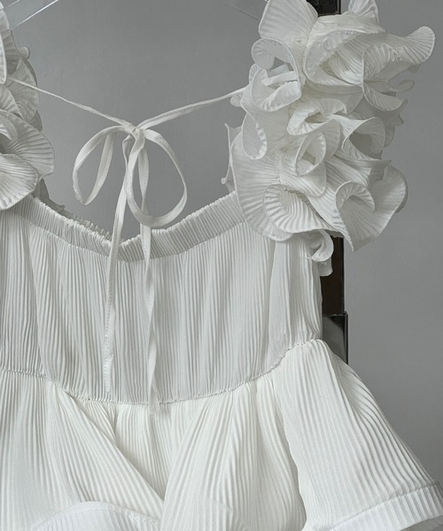 chuclla（チュクラ）の「ペプラムフリル キャミビスチェ chw24s032（その他トップス・レディース・ブラック/ホワイト・FREE）」の6枚目の写真