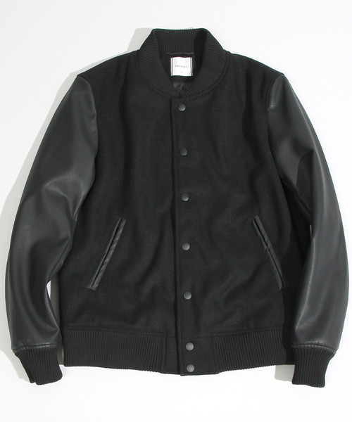 WEGO（ウィゴー）の「WEGO/メルトンスタジャン（スタジャン・メンズ・オフホワイト/ブラック/グレー/グレー系その他/杢グレー/ネイビー/キャメル/その他1・MEDIUM/LARGE）」の17枚目の写真