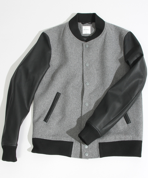 WEGO（ウィゴー）の「WEGO/メルトンスタジャン（スタジャン・メンズ・オフホワイト/ブラック/グレー/グレー系その他/杢グレー/ネイビー/キャメル/その他1・MEDIUM/LARGE）」の18枚目の写真