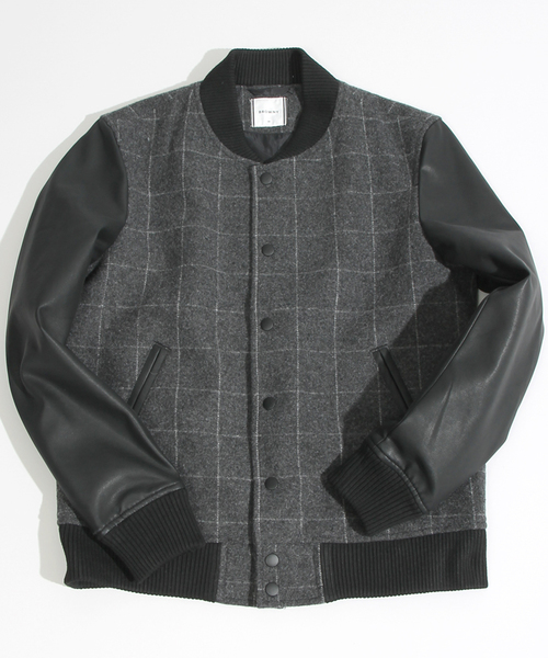 WEGO（ウィゴー）の「WEGO/メルトンスタジャン（スタジャン・メンズ・オフホワイト/ブラック/グレー/グレー系その他/杢グレー/ネイビー/キャメル/その他1・MEDIUM/LARGE）」の19枚目の写真