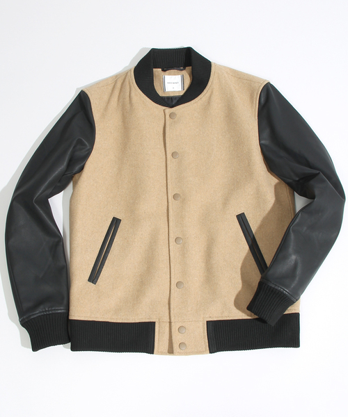 WEGO（ウィゴー）の「WEGO/メルトンスタジャン（スタジャン・メンズ・オフホワイト/ブラック/グレー/グレー系その他/杢グレー/ネイビー/キャメル/その他1・MEDIUM/LARGE）」の11枚目の写真