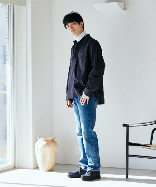 Prentiss（プレンティス）の「【Prentiss / プレンティス】別注 T/C CPOシャツ（シャツ/ブラウス・メンズ・ブラック/ベージュ系その他/サファリグリーン・MEDIUM/LARGE）」の6枚目の写真