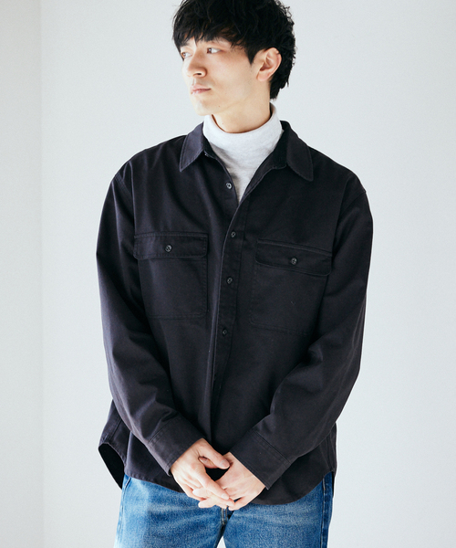 Prentiss（プレンティス）の「【Prentiss / プレンティス】別注 T/C CPOシャツ（シャツ/ブラウス・メンズ・ブラック/ベージュ系その他/サファリグリーン・MEDIUM/LARGE）」の7枚目の写真