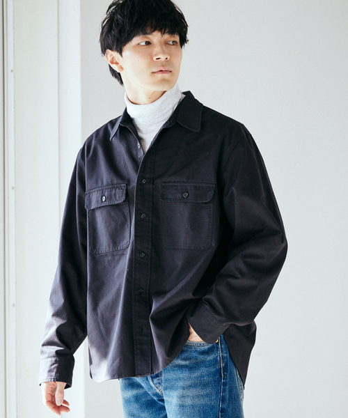 Prentiss（プレンティス）の「【Prentiss / プレンティス】別注 T/C CPOシャツ（シャツ/ブラウス・メンズ・ブラック/ベージュ系その他/サファリグリーン・MEDIUM/LARGE）」の8枚目の写真