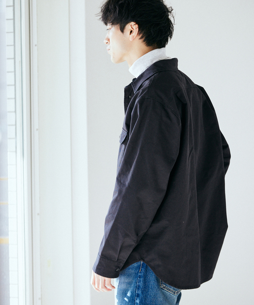 Prentiss（プレンティス）の「【Prentiss / プレンティス】別注 T/C CPOシャツ（シャツ/ブラウス・メンズ・ブラック/ベージュ系その他/サファリグリーン・MEDIUM/LARGE）」の10枚目の写真