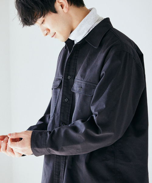 Prentiss（プレンティス）の「【Prentiss / プレンティス】別注 T/C CPOシャツ（シャツ/ブラウス・メンズ・ブラック/ベージュ系その他/サファリグリーン・MEDIUM/LARGE）」の14枚目の写真