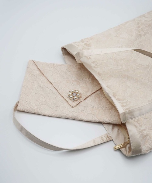 Cupid Heart(キューピッドハート)の「【Cupid Heart】結婚式用!レースサブbag(エコバッグ/サブバッグ・レディース・ベージュ・MEDIUM)」の3枚目の写真