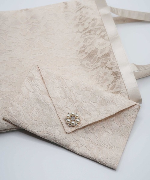 Cupid Heart(キューピッドハート)の「【Cupid Heart】結婚式用!レースサブbag(エコバッグ/サブバッグ・レディース・ベージュ・MEDIUM)」の2枚目の写真