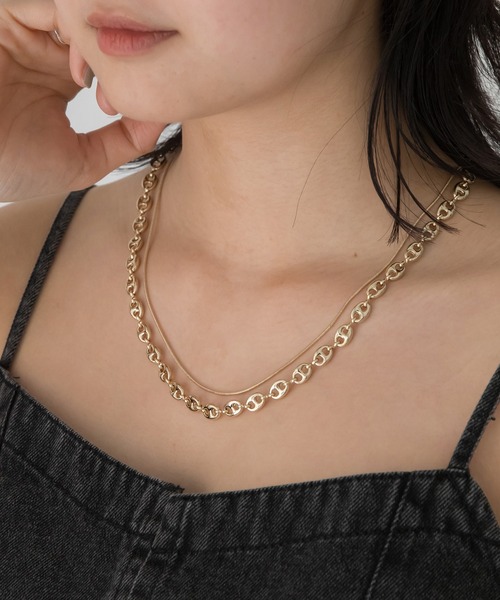 LAVEANGE(ラビアンジェ)の「ビーンズチェーン2連マグネットネックレス(ネックレス・レディース・ゴールド/シルバー・F)」の13枚目の写真