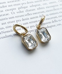 RiNc（リンク）の「【 NOLITA / ノリータ 】2Way オクタゴン ストーン フープピアス（ピアス（両耳用））」