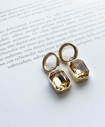 RiNc（リンク）の「【 NOLITA / ノリータ 】2Way オクタゴン ストーン フープピアス（ピアス（両耳用））」