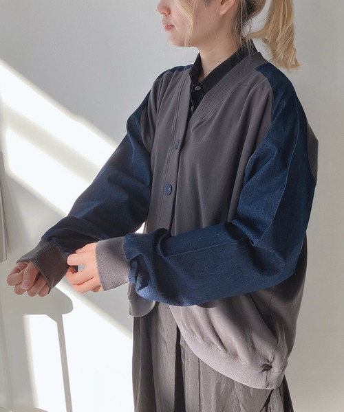 AS KNOW AS plus(アズノゥアズプラス)の「◎インディゴミックスカーディガン(カーディガン/ボレロ・レディース・チャコールグレー/インディゴブルー/ブルー・FREE)」の19枚目の写真